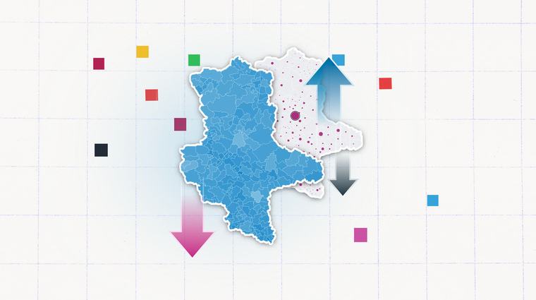 Tagesspiegel Plus Analyse in Karten : Ein hallisches Dorf trotzt dem blauen Sachsen-Anhalt