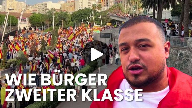 Video der Massenproteste in Spanien: Ceuta-Krise spaltet das Land