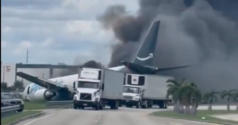 Amazon-Frachter raste mit 209 km/h über Landebahn hinaus